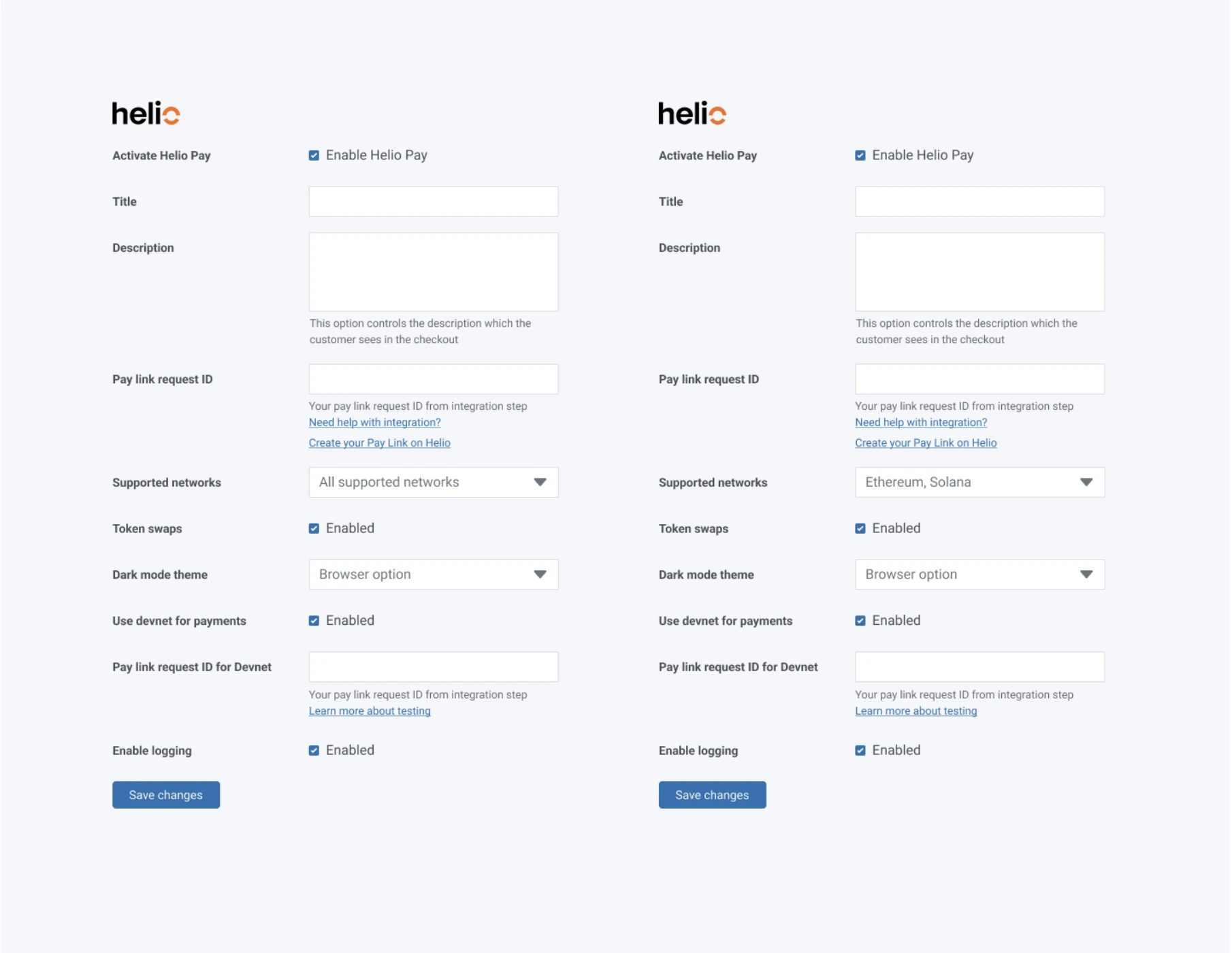 Ajustes de Helio en la administración WordPress
